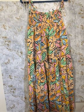 Astr Tropical Floral Maxi Dress in Yellow, Pink, Green, Blue